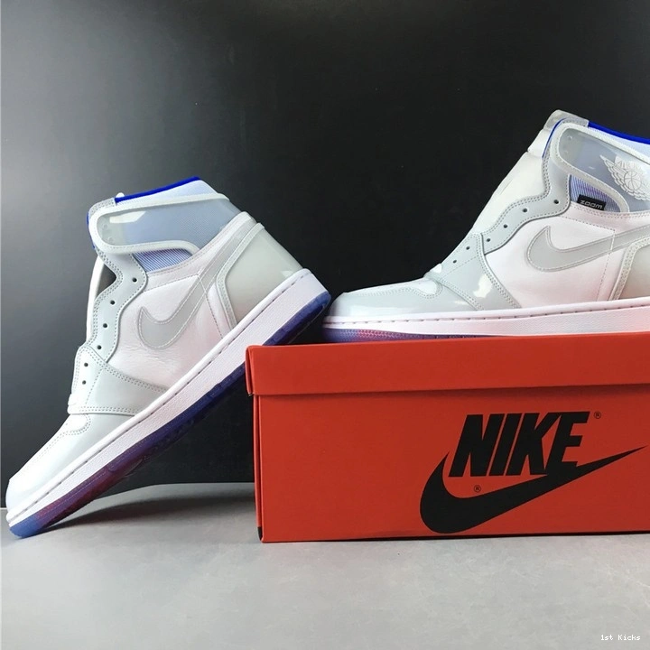 White CK6637-104 Zoom Retro Racer 1 Blue Jordan  High 0118